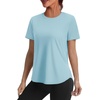 image:imageAlaroo Womens Summer Tops Workout Short Sleeve Crewneck T ShirtsBlue