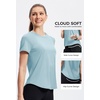 image:imageAlaroo Womens Summer Tops Workout Short Sleeve Crewneck T ShirtsBlue