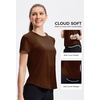 image:imageAlaroo Womens Summer Tops Workout Short Sleeve Crewneck T ShirtsBrown