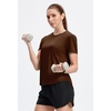 image:imageAlaroo Womens Summer Tops Workout Short Sleeve Crewneck T ShirtsBrown