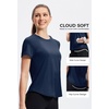 image:imageAlaroo Womens Summer Tops Workout Short Sleeve Crewneck T ShirtsDark Blue