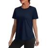 image:imageAlaroo Womens Summer Tops Workout Short Sleeve Crewneck T ShirtsDark Blue