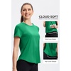 image:imageAlaroo Womens Summer Tops Workout Short Sleeve Crewneck T ShirtsGreen