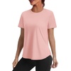 image:imageAlaroo Womens Summer Tops Workout Short Sleeve Crewneck T ShirtsPink