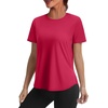 image:imageAlaroo Womens Summer Tops Workout Short Sleeve Crewneck T ShirtsRed