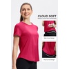 image:imageAlaroo Womens Summer Tops Workout Short Sleeve Crewneck T ShirtsRed