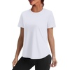 image:imageAlaroo Womens Summer Tops Workout Short Sleeve Crewneck T ShirtsWhite