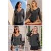 image:imageAlaroo Womens Workout Tops Reversible Long Sleeve VNeck ShirtsBlack Grey