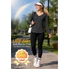 image:imageAlaroo Womens Workout Tops Reversible Long Sleeve VNeck ShirtsBlack Grey