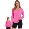 image:imageAlaroo Womens Workout Tops Reversible Long Sleeve VNeck ShirtsPink