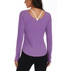 image:imageAlaroo Womens Workout Tops Reversible Long Sleeve VNeck ShirtsPurple