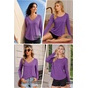 image:imageAlaroo Womens Workout Tops Reversible Long Sleeve VNeck ShirtsPurple