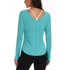 image:imageAlaroo Womens Workout Tops Reversible Long Sleeve VNeck ShirtsTeal