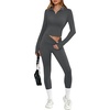 image:imageAlaroo Workout Sets for Women 2 Piece Fashion Clothing 14 Zip Fall Outfits06 Deep Grey