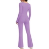 image:imageAlaroo Workout Two Piece for Women Long Sleeve Crop High Waist With PocketPurple