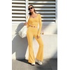 image:imageAlaroo Workout Two Piece for Women Long Sleeve Crop High Waist With PocketYellow
