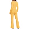 image:imageAlaroo Workout Two Piece for Women Long Sleeve Crop High Waist With PocketYellow