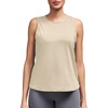 image:imageTank Tops for Women Open Back High Neck Workout Tops Running Athletic Shirts Gym Clothes Yogo Outfits Fitness ClothingApricot
