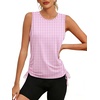 image:imageWomens Tank Tops Workout Tops for Women Pilates Outfits Gym Summer Clothes 2026Fpink Houndstooth