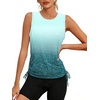 image:imageWomens Tank Tops Workout Tops for Women Pilates Outfits Gym Summer Clothes 2026Hgradient Blue Green