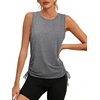 image:imageWomens Tank Tops Workout Tops for Women Pilates Outfits Gym Summer Clothes 2026Ldark Grey