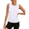 image:imageWomens Tank Tops Workout Tops for Women Pilates Outfits Gym Summer Clothes 2026Mwhite