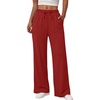 image:imageAlaroo Sweatpants for Women Wide Leg High Waist Pants with PocketsRed