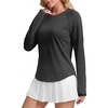 image:imageAlaroo Womens Long Sleeve Shirts Workout Tops Hiking FishingBlack Grey