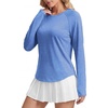 image:imageAlaroo Womens Long Sleeve Shirts Workout Tops Hiking FishingBlue