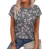 image:imageAlaroo Womens Summer Tops Short Sleeve Shirts Crew Neck Cute Trendy Tunic Blouses S3XLPrint 21