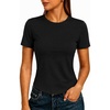 image:imageAlaroo Womens Summer Tops Short Sleeve Shirts Crewneck Basic TeeBlack