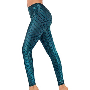 image:imageAlaroo Halloween Shiny Fish Scale Mermaid Leggings for Women Pants S4XL02peacock Blue