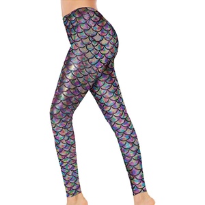 image:imageAlaroo Halloween Shiny Fish Scale Mermaid Leggings for Women Pants S4XL04rainbow