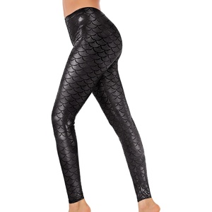 image:imageAlaroo Halloween Shiny Fish Scale Mermaid Leggings for Women Pants S4XL05black