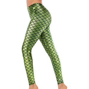 image:imageAlaroo Halloween Shiny Fish Scale Mermaid Leggings for Women Pants S4XL08lightgreen