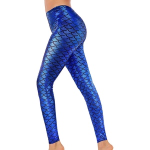 image:imageAlaroo Halloween Shiny Fish Scale Mermaid Leggings for Women Pants S4XL13royalblue