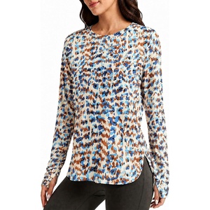 image:imageAlaroo Long Sleeve Shirts Workout Tops for Women UPF 50 Sun Shirt ClothingBlue Multicolor Camo