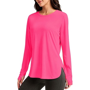 image:imageAlaroo Long Sleeve Shirts Workout Tops for Women UPF 50 Sun Shirt ClothingHot Pink