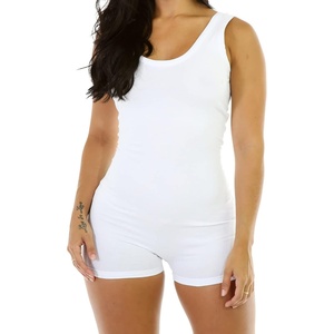 image:imageAlaroo Women One Piece Short Catsuit Bodycon Tank Jumpsuits Rompers Playsuit02white