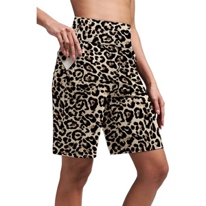 image:imageAlaroo Womens Bermuda Long Shorts with Pockets HighWaisted Knee Length Biker Athletic Running Yoga Workout GymPrint 1