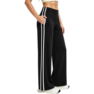 image:imageAlaroo Womens Pants Wide Leg High Waist with Pockets Loose Stretch CasualBlack