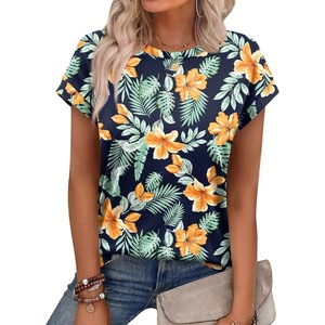 image:imageAlaroo Womens Summer Tops Short Sleeve Shirts Crew Neck Cute Trendy Tunic Blouses S3XLBoho Print 50