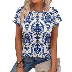 image:imageAlaroo Womens Summer Tops Short Sleeve Shirts Crew Neck Cute Trendy Tunic Blouses S3XLPrint 03