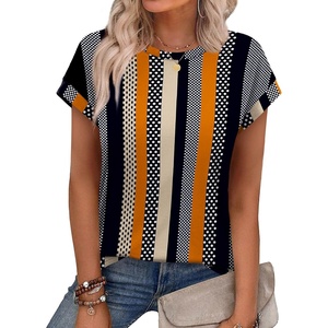 image:imageAlaroo Womens Summer Tops Short Sleeve Shirts Crew Neck Cute Trendy Tunic Blouses S3XLPrint 04