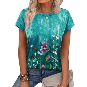 image:imageAlaroo Womens Summer Tops Short Sleeve Shirts Crew Neck Cute Trendy Tunic Blouses S3XLPrint 15