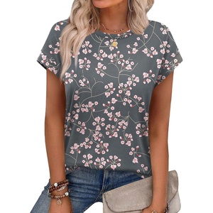image:imageAlaroo Womens Summer Tops Short Sleeve Shirts Crew Neck Cute Trendy Tunic Blouses S3XLPrint 21