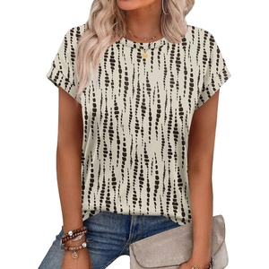 image:imageAlaroo Womens Summer Tops Short Sleeve Shirts Crew Neck Cute Trendy Tunic Blouses S3XLPrint 22