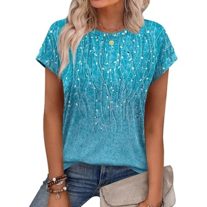 image:imageAlaroo Womens Summer Tops Short Sleeve Shirts Crew Neck Cute Trendy Tunic Blouses S3XLPrint 29