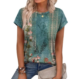 image:imageAlaroo Womens Summer Tops Short Sleeve Shirts Crew Neck Cute Trendy Tunic Blouses S3XLPrint 34