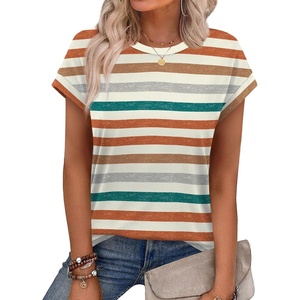 image:imageAlaroo Womens Summer Tops Short Sleeve Shirts Crew Neck Cute Trendy Tunic Blouses S3XLPrint 45